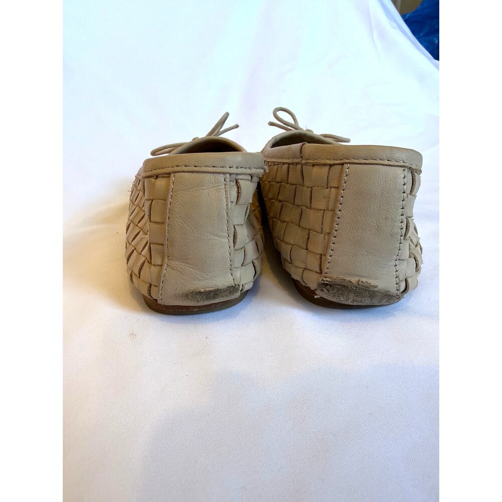 Quince Italian Leather Handwoven Ballet Flat Shoes, Taupe Tan 6 - Picture 5 of 5